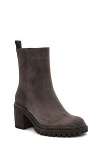 بوت زنانه ویژن جیر چرمی پاشنه ضخیم دری مد