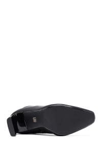 بوت زنانه پارچه‌ای مشکی زیپ‌دار پاشنه‌بلند ضخیم دری مد