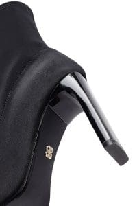 بوت زنانه پارچه‌ای مشکی زیپ‌دار پاشنه‌بلند ضخیم دری مد