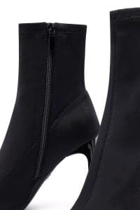 بوت زنانه پارچه‌ای مشکی زیپ‌دار پاشنه‌بلند ضخیم دری مد