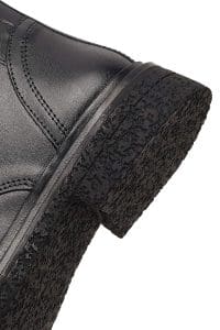 بوت زنانه چرم مشکی زیپ‌دار بنددار دری مد