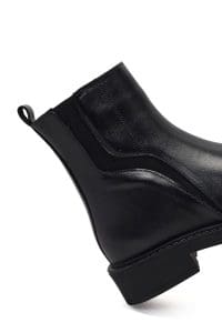 بوت زنانه چرم مشکی زیپ‌دار دری مد