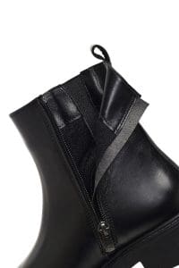 بوت زنانه چرم مشکی زیپ‌دار دری مد