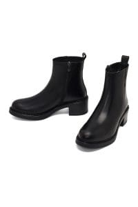بوت زنانه چرم مشکی زیپ‌دار دری مد