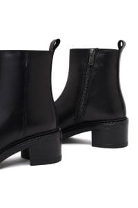 بوت زنانه چرم مشکی زیپ‌دار دری مد