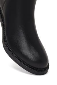 بوت زنانه چرم مشکی زیپ‌دار دری مد