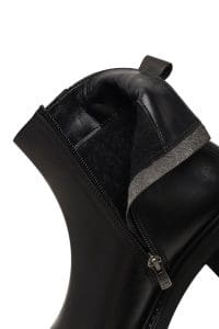 بوت زنانه چرم مشکی زیپ‌دار دری مد