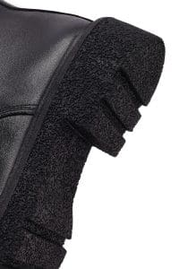 بوت زنانه چرم مشکی زیپ‌دار ضخیم دری مد