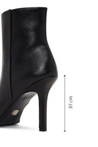 بوت زنانه چرم مشکی زیپ‌دار پاشنه‌بلند نازک دری مد