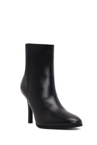 بوت زنانه چرم مشکی زیپ‌دار پاشنه‌بلند نازک دری مد