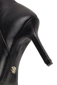 بوت زنانه چرم مشکی زیپ‌دار پاشنه‌بلند نازک دری مد