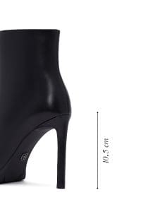 بوت زنانه چرم مشکی زیپ‌دار پاشنه‌بلند نازک دری مد