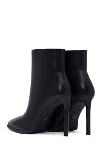 بوت زنانه چرم مشکی زیپ‌دار پاشنه‌بلند نازک دری مد