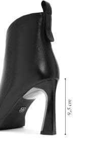 بوت زنانه چرم مشکی زیپ‌دار پاشنه‌دار دری مد