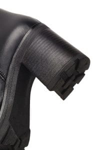 بوت زنانه چرم مشکی زیپ‌دار پاشنه‌ضخیم دری مد