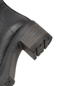 بوت زنانه چرم مشکی زیپ‌دار پاشنه‌ضخیم بنددار دری مد