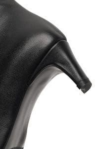 بوت زنانه چرم مشکی زیپ‌دار پاشنه‌ضخیم دری مد