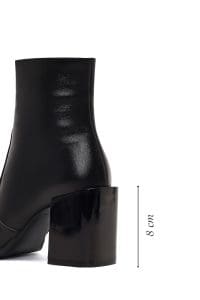 بوت زنانه چرم مشکی زیپ‌دار پاشنه‌ضخیم دری مد