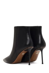 بوت زنانه چرم مشکی زیپ‌دار پاشنه‌نازک دری مد