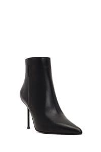 بوت زنانه چرم مشکی زیپ‌دار پاشنه‌نازک دری مد