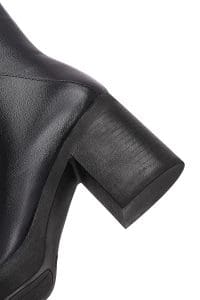 بوت زنانه چرم مشکی پاشنه‌بلند ضخیم زیپ‌دار دری مد