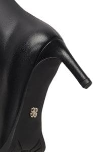 بوت زنانه چرم مشکی پاشنه‌نازک دری مد