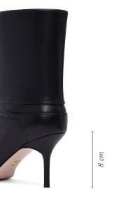 بوت زنانه چرم مشکی پاشنه‌نازک دری مد