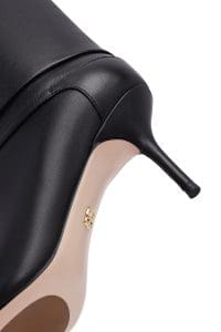 بوت زنانه چرم مشکی پاشنه‌نازک دری مد