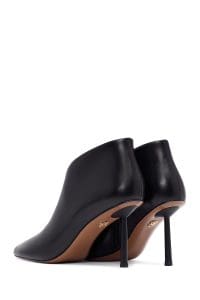 بوت زنانه چرم مشکی پاشنه‌نازک زیپ‌دار دری مد