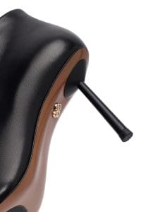 بوت زنانه چرم مشکی پاشنه‌نازک زیپ‌دار دری مد