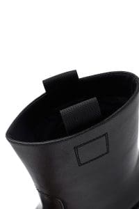 بوت زنانه چرم مشکی کوتاه پاشنه‌ضخیم دری مد