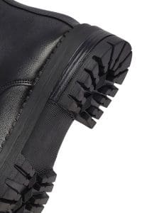 بوت پستال زنانه چرمی مشکی زیپ دار کفی ضخیم دری مد