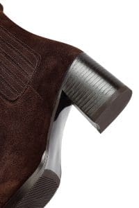 بوت چلسی زنانه جیر قهوه‌ای پاشنه‌بلند ضخیم دری مد