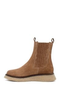 بوت چلسی زنانه شتری سوییت چرم ضخیم دری مد