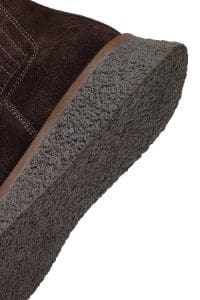 بوت چلسی زنانه قهوه‌ای سوییت چرم ضخیم دری مد