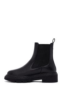 بوت چلسی زنانه مشکی تخت‌ضخیم دری مد