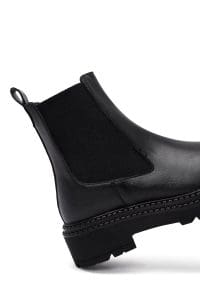 بوت چلسی زنانه مشکی تخت‌ضخیم دری مد
