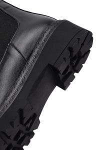 بوت چلسی زنانه مشکی تخت‌ضخیم دری مد