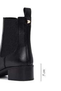 بوت چلسی زنانه مشکی پاشنه‌بلند ضخیم دری مد