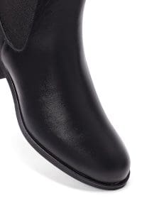 بوت چلسی زنانه مشکی پاشنه‌بلند ضخیم دری مد