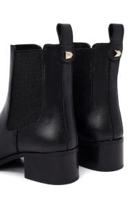 بوت چلسی زنانه مشکی پاشنه‌بلند ضخیم دری مد