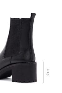 بوت چلسی زنانه مشکی پاشنه‌بلند ضخیم دری مد