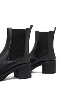 بوت چلسی زنانه مشکی پاشنه‌بلند ضخیم دری مد