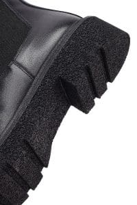 بوت چلسی زنانه چرم مشکی ضخیم دری مد