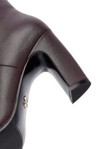 چکمه زنانه زرشکی چرمی پاشنه ضخیم دری مد