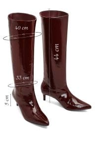 چکمه زنانه زرشکی چرمی کوتاه پاشنه باریک دری مد