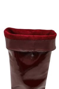 چکمه زنانه زرشکی چرمی کوتاه پاشنه باریک دری مد