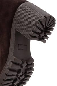 چکمه زنانه قهوه‌ای چرمی زیپ‌دار پاشنه ضخیم دری مد