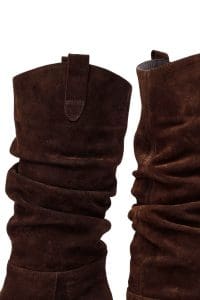 چکمه زنانه قهوه‌ای چرمی پاشنه ضخیم کابوی دری مد