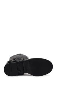 چکمه زنانه مشکی چرمی Biker دری مد